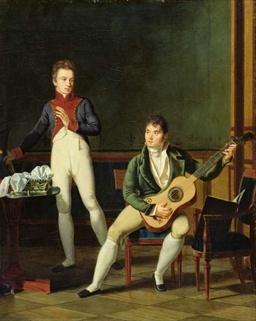 French school Musician and his family oil painting image